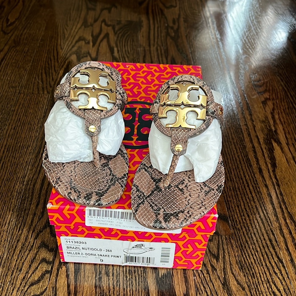 Tory Burch Miller 2 Doria Snake Print Size 9